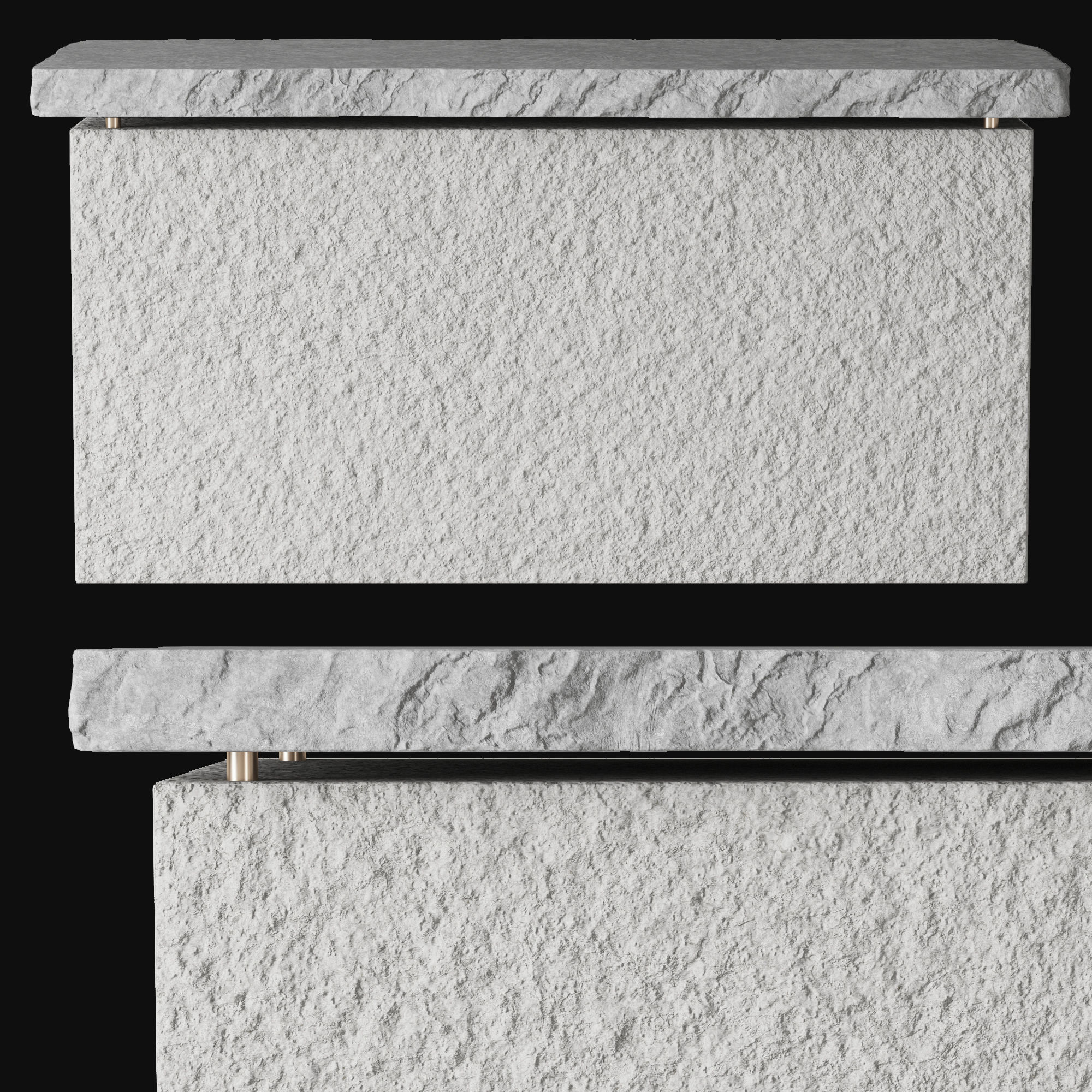 Stone table island 3D model_4