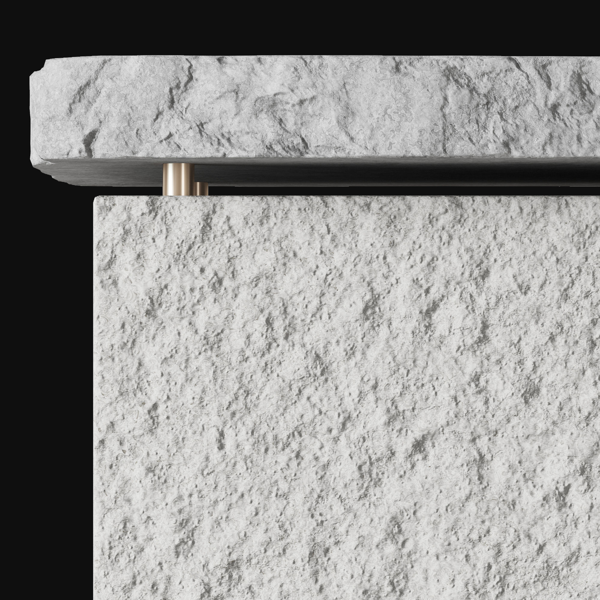 Stone table island 3D model_2