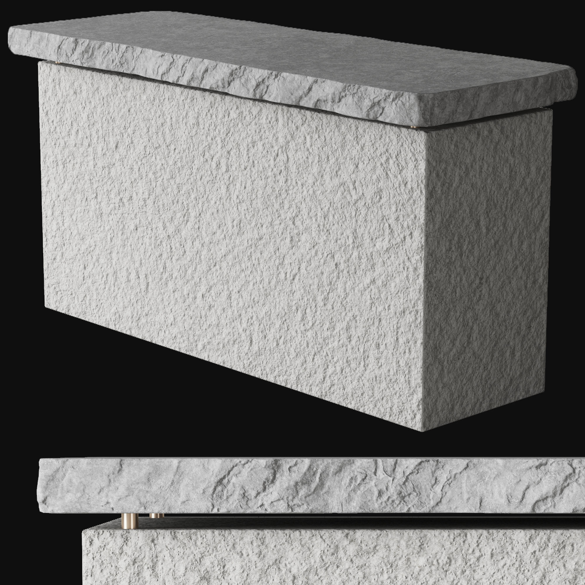 Stone table island 3D model_6
