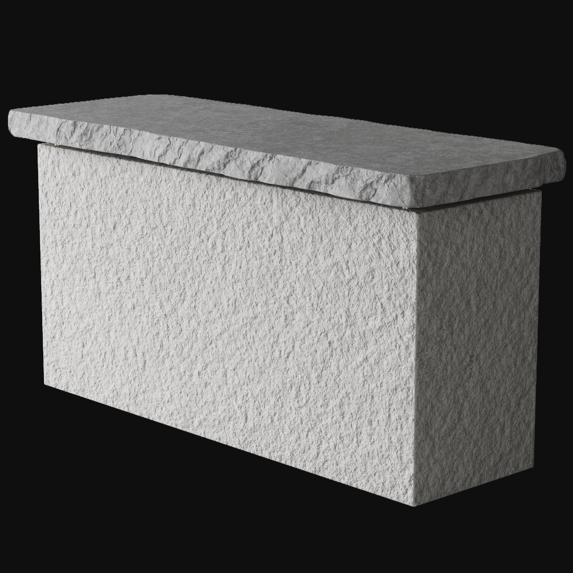Stone table island 3D model_5