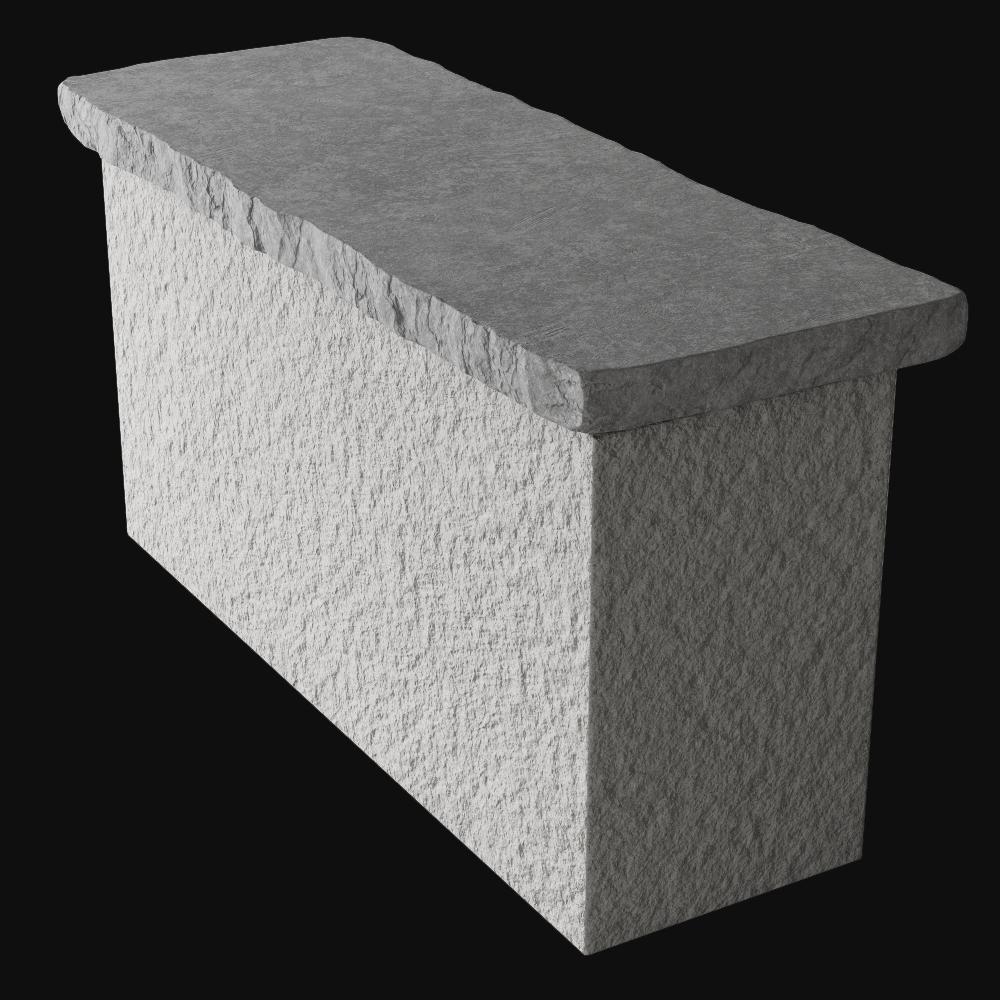 Stone table island 3D model_8