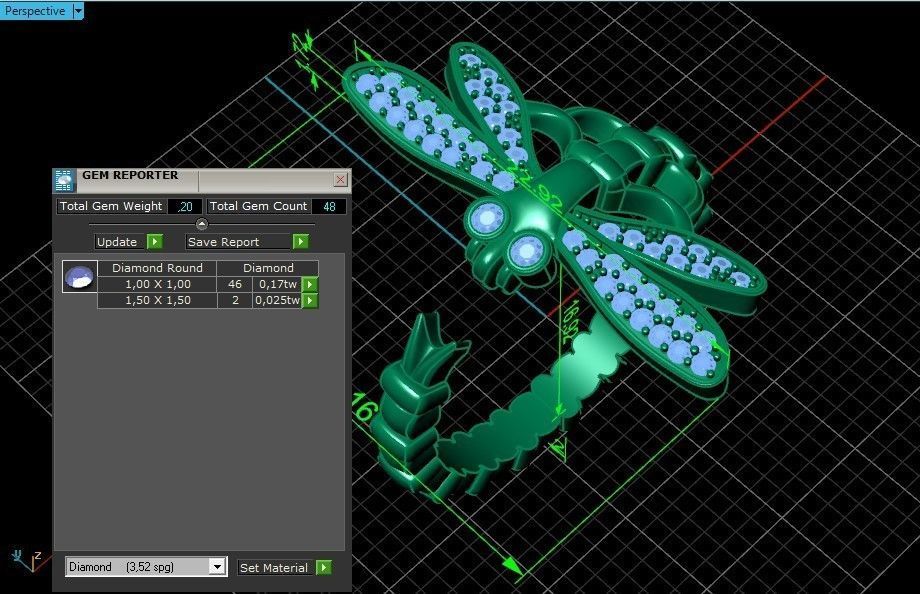 dragonfly ring adjustable size 665 3D print model_8