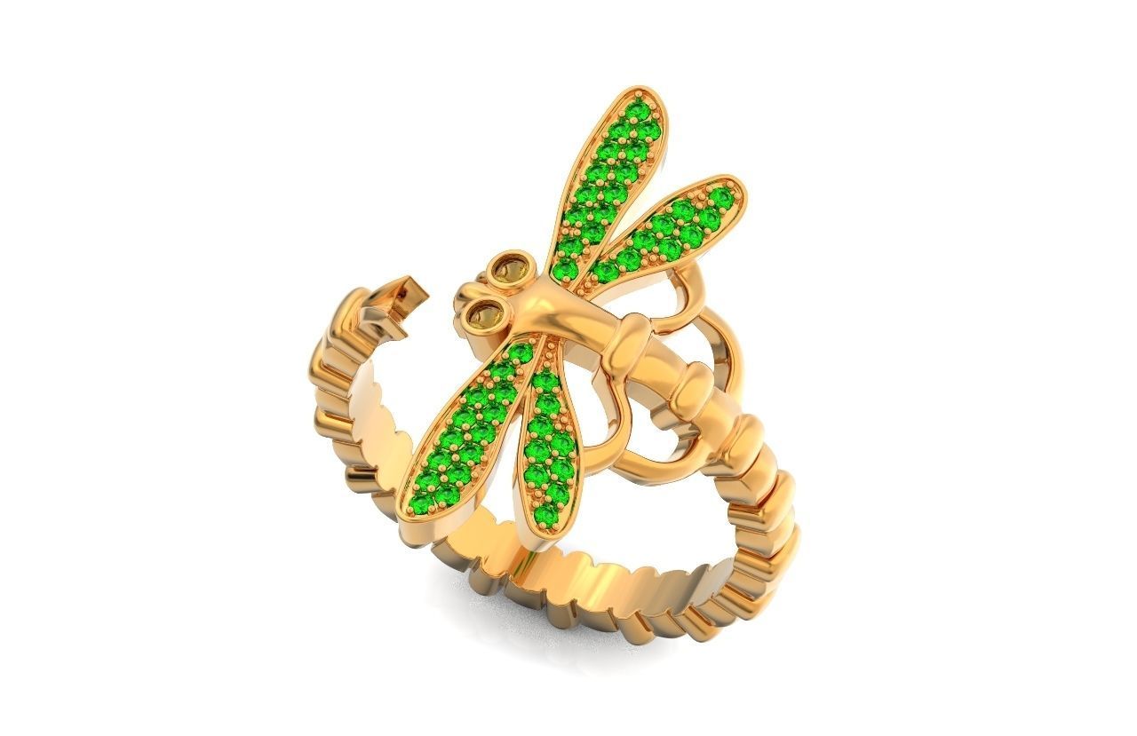 dragonfly ring adjustable size 665 3D print model_6