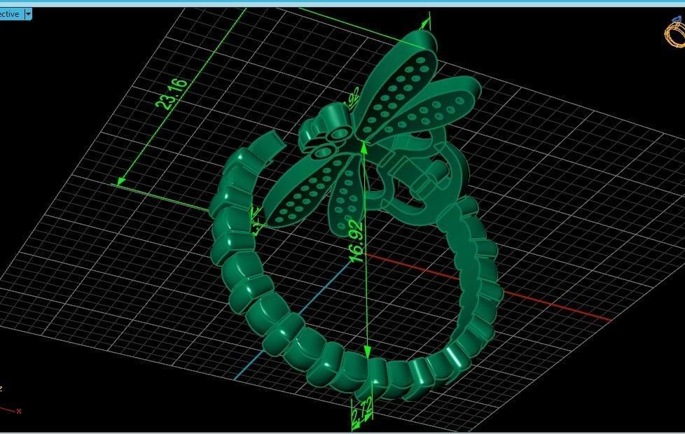 dragonfly ring adjustable size 665 3D print model_35