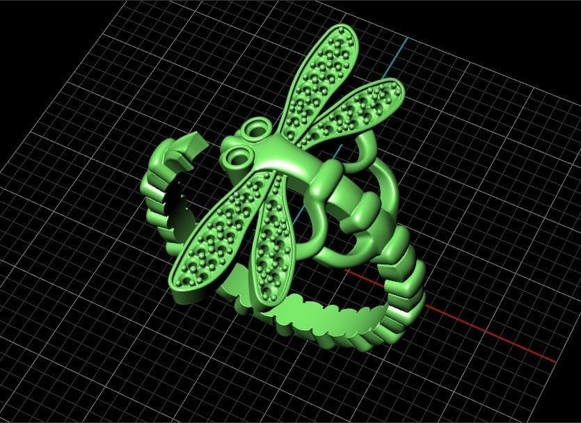 dragonfly ring adjustable size 665 3D print model_37