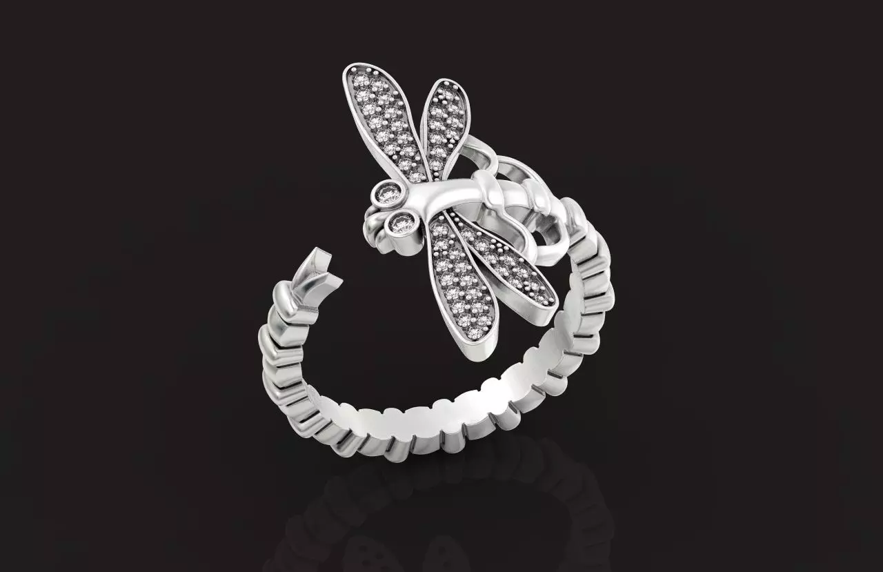 dragonfly ring adjustable size 665 3D print model_0