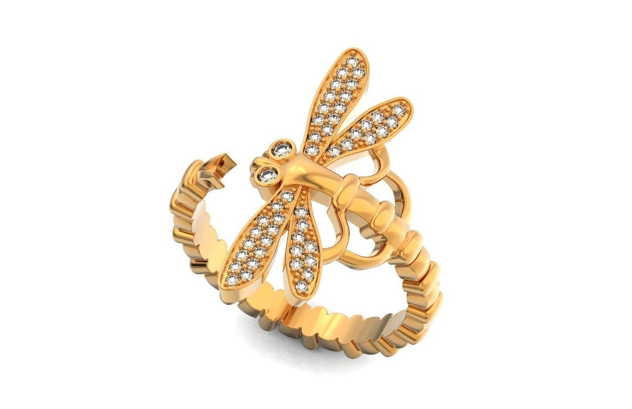 dragonfly ring adjustable size 665 3D print model_5