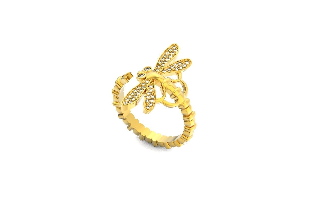 dragonfly ring adjustable size 665 3D print model_23