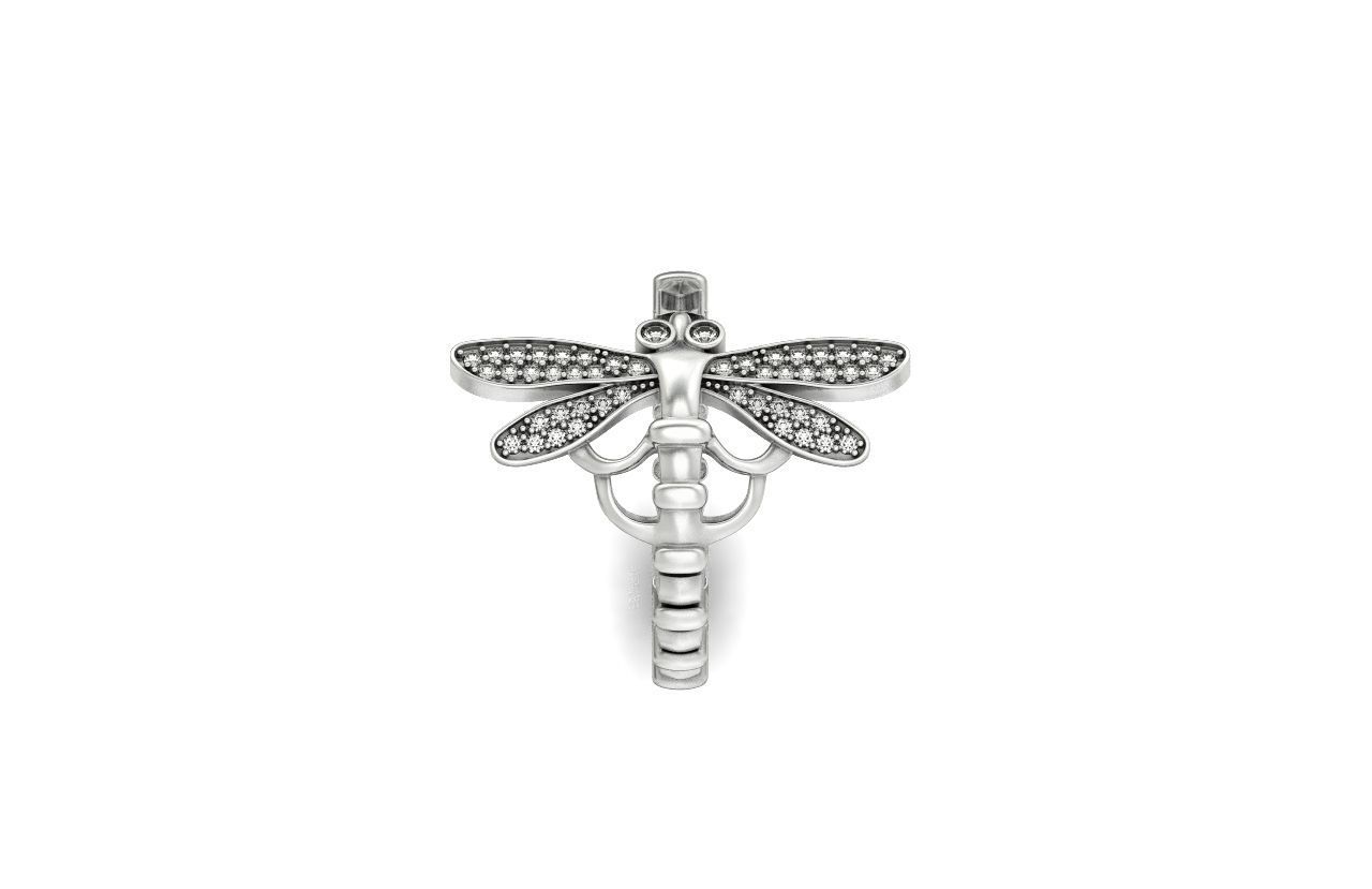 dragonfly ring adjustable size 665 3D print model_26