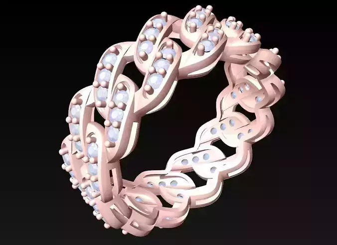 Chain ring - Miami Cuban ring - Link ring - N3670