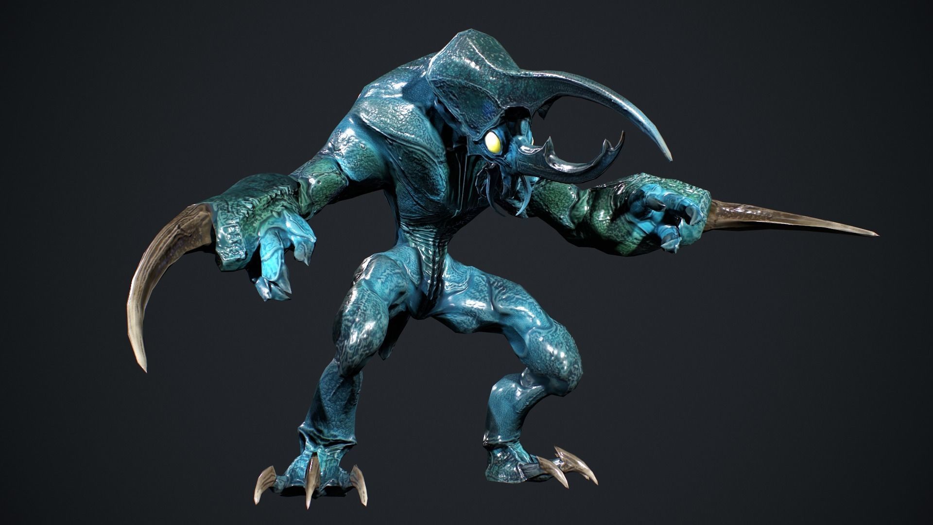 Bug Creature 3 Low-poly 3D model_16