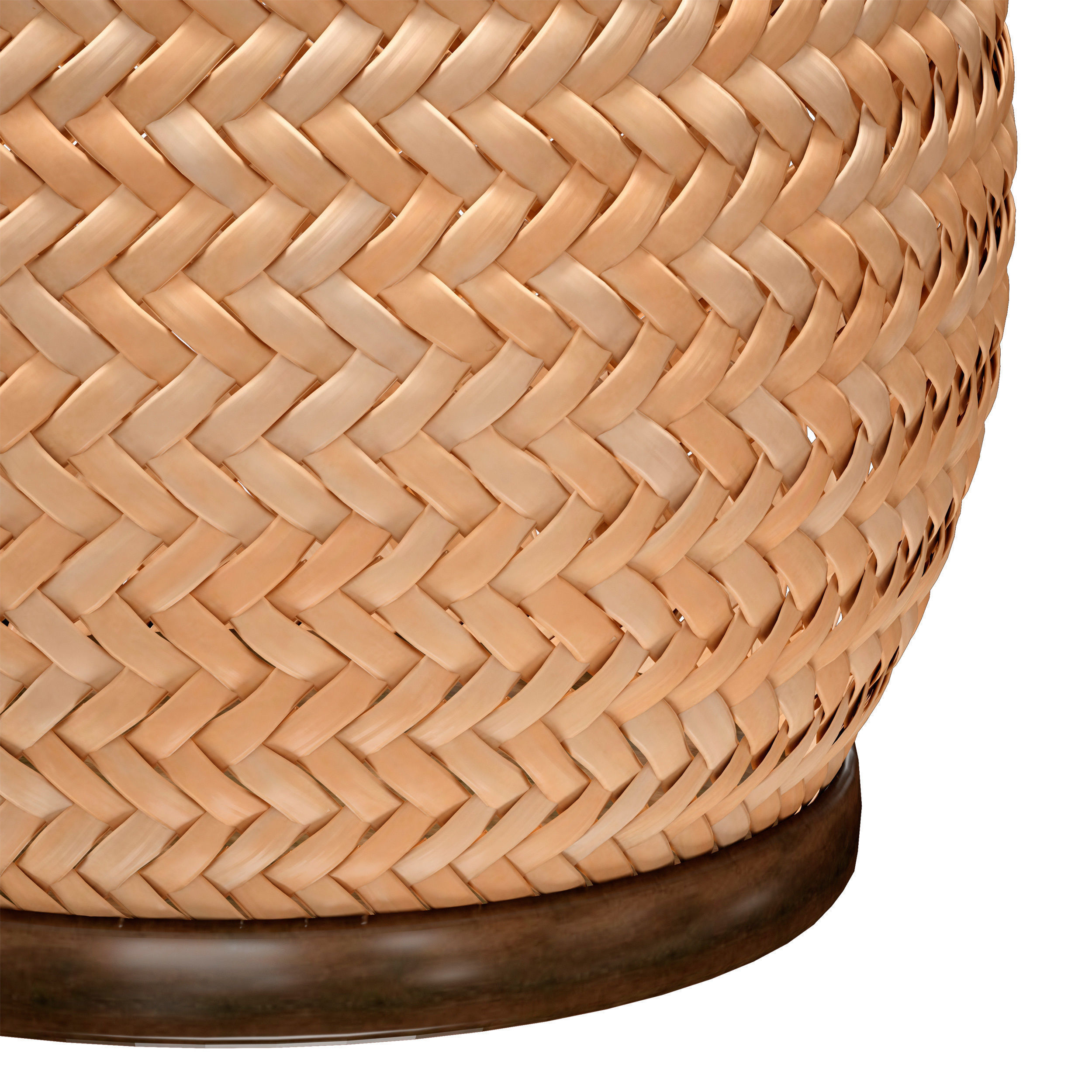 Wicker laundry basket with handles 3D model_9