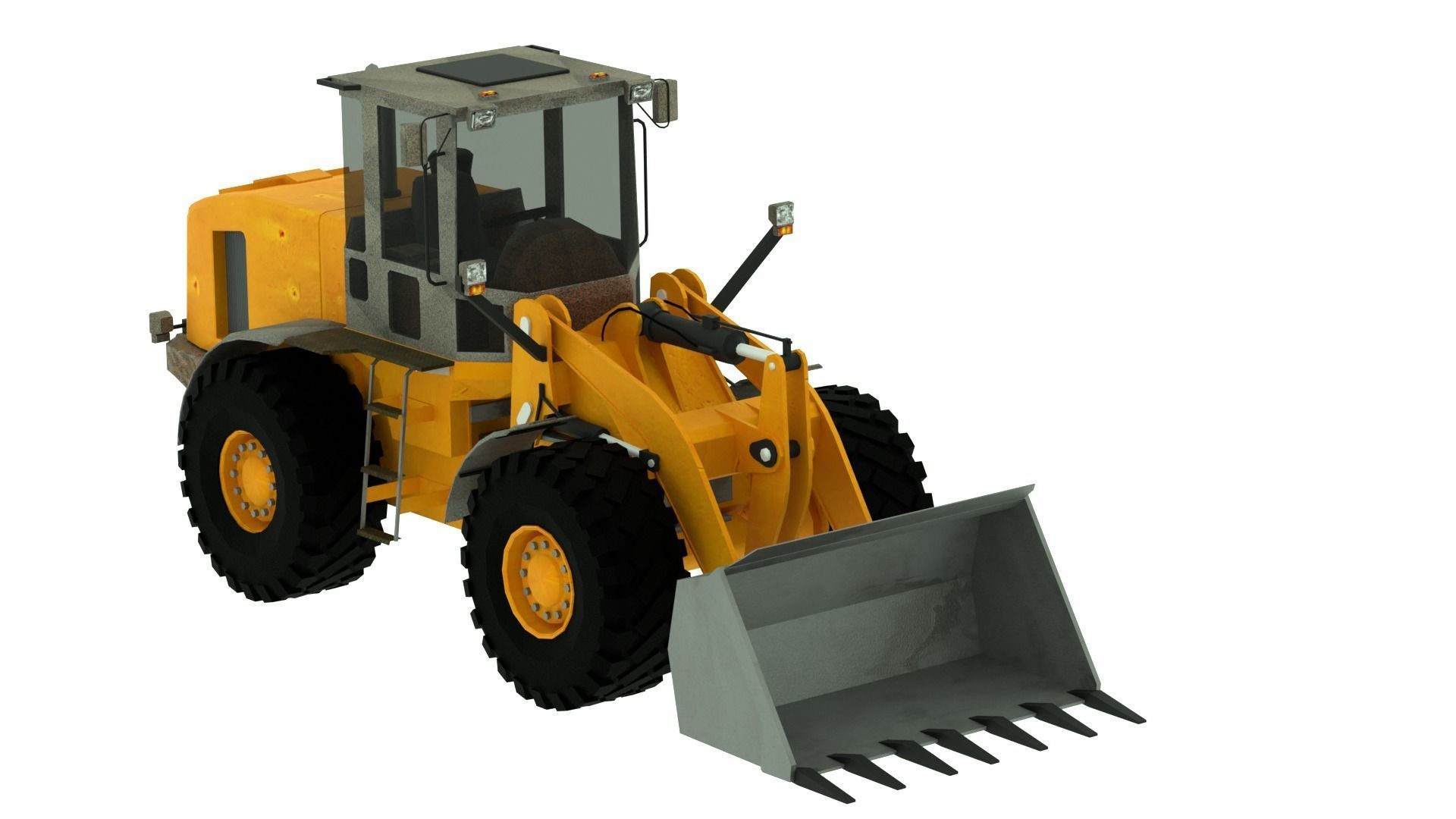 Loader wheel Low-poly 3D model_7