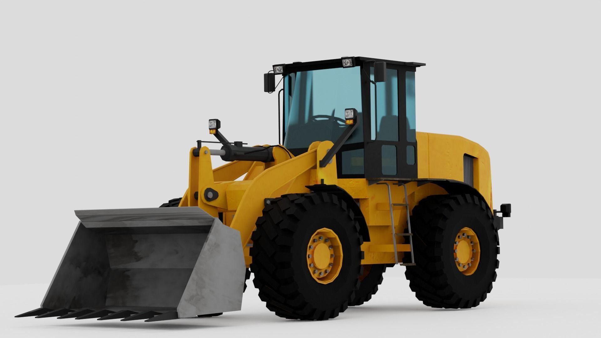 Loader wheel Low-poly 3D model_1