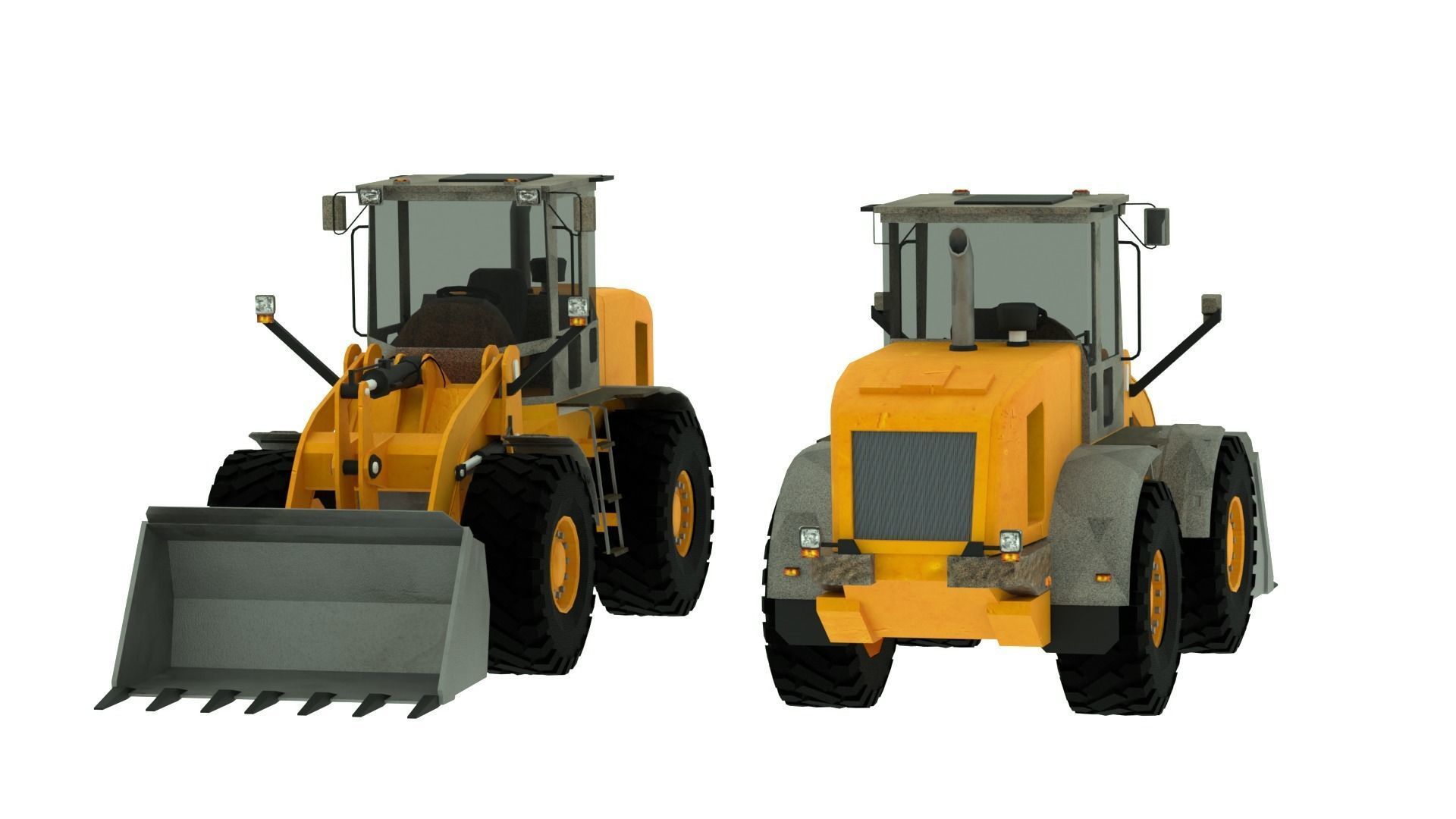 Loader wheel Low-poly 3D model_9