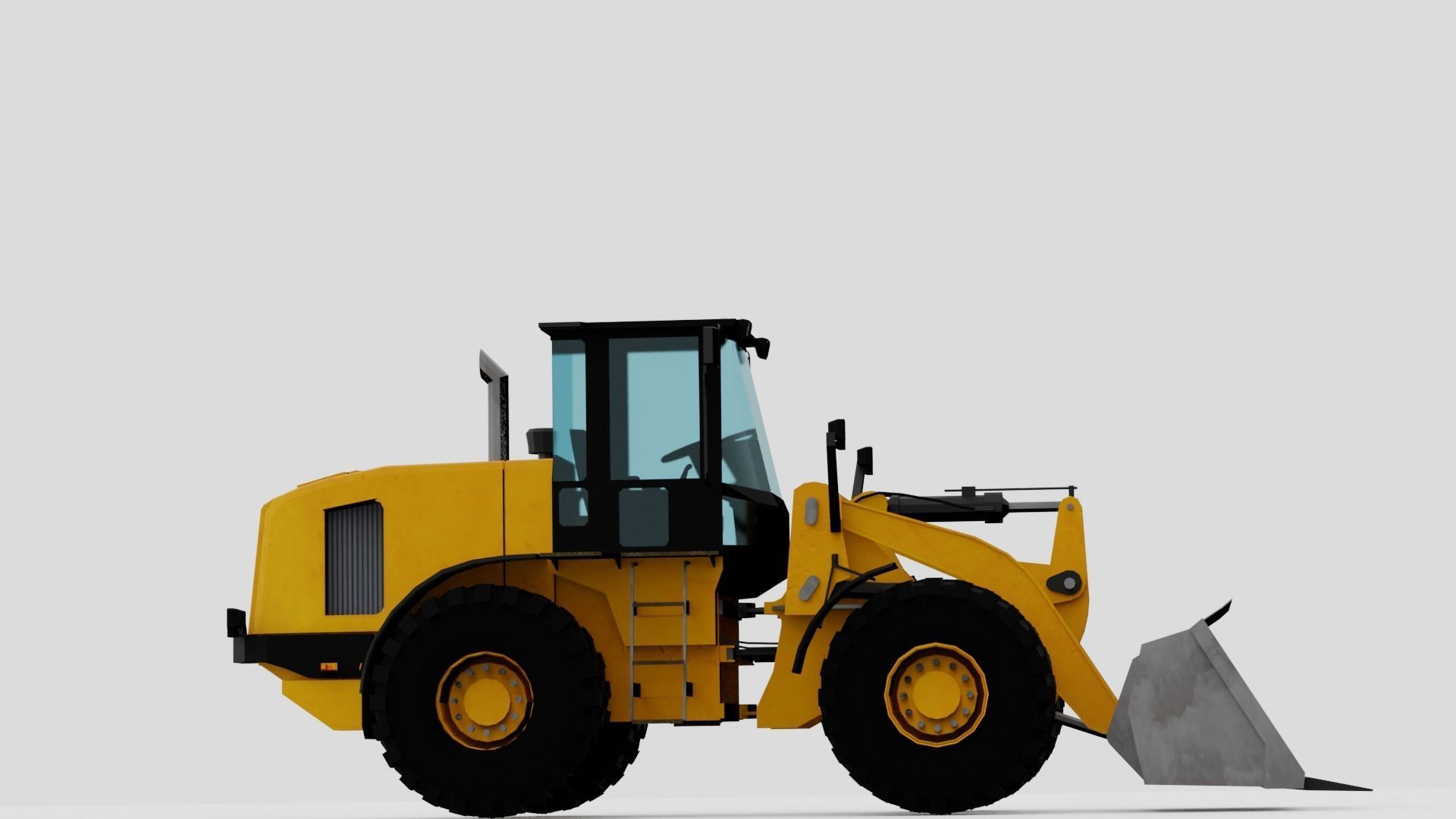 Loader wheel Low-poly 3D model_4