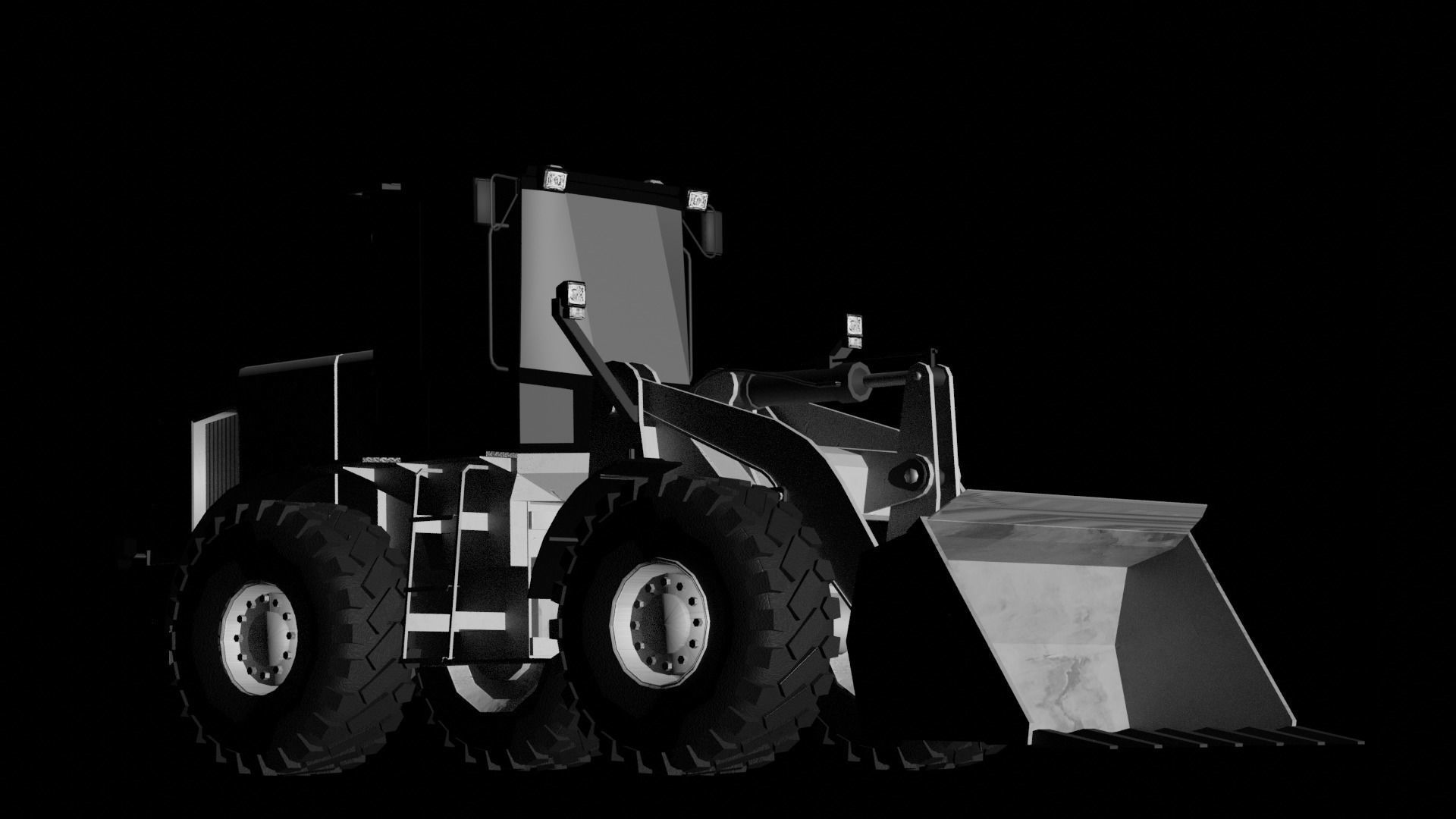 Loader wheel Low-poly 3D model_11