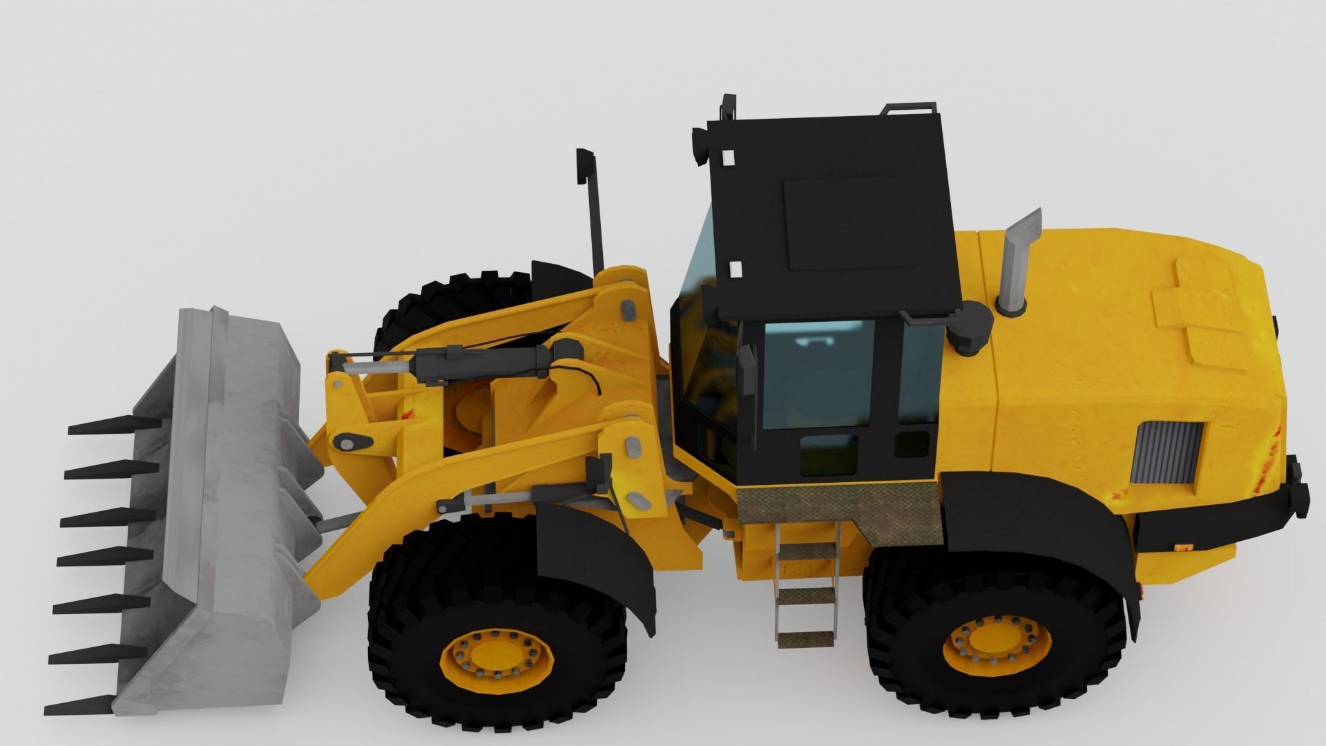 Loader wheel Low-poly 3D model_6