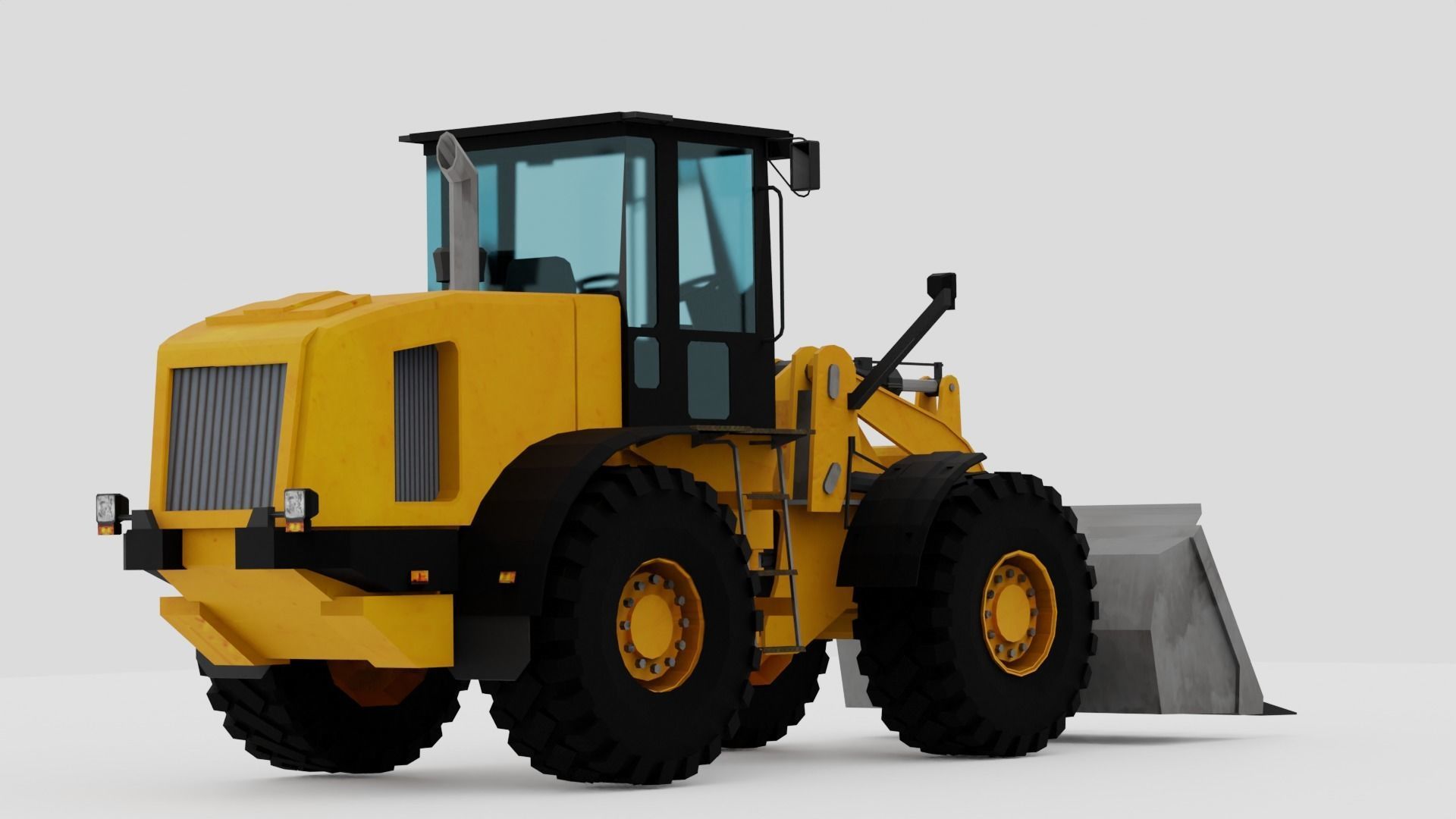 Loader wheel Low-poly 3D model_2
