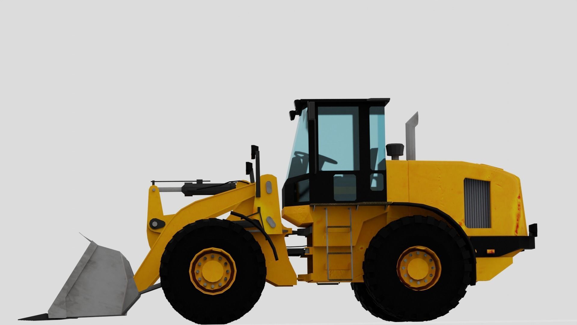 Loader wheel Low-poly 3D model_5
