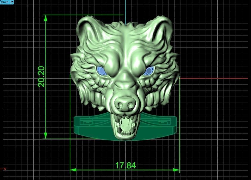 mens set ring wolf and cufflinks with stones  3D Model Collection_36