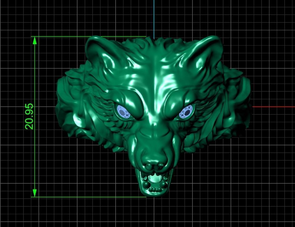 mens set ring wolf and cufflinks with stones  3D Model Collection_31