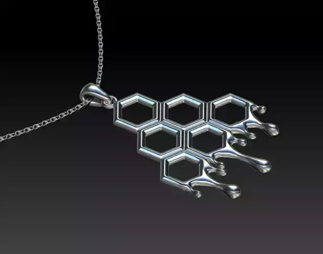 Pendant Honeycomb Honey Bees 3D print model