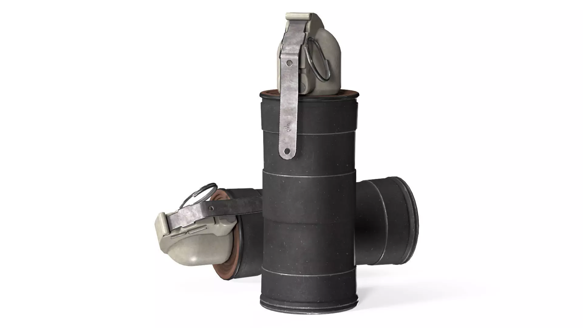 MILITARY Game Ready Soviet GRD Smoke Grenade Low-poly 3D model_0