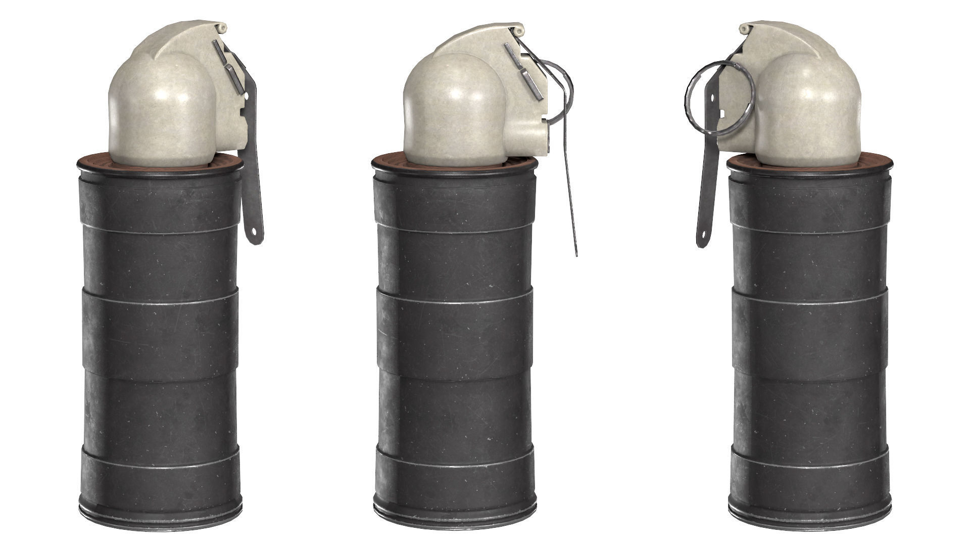 MILITARY Game Ready Soviet GRD Smoke Grenade Low-poly 3D model_3