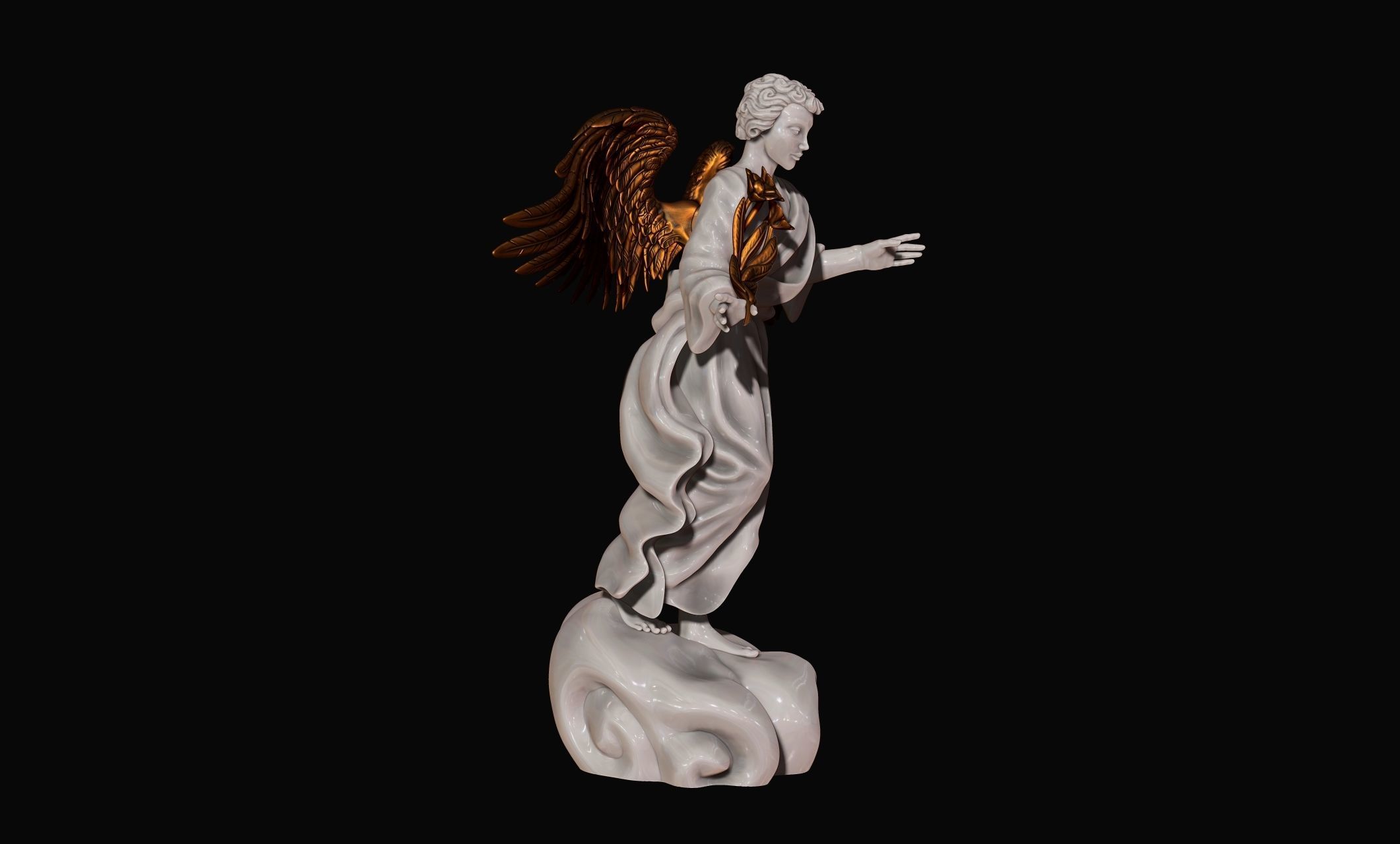 Uriel Archangel - Metal - Wood - CNC Rounting and 3D print model_2