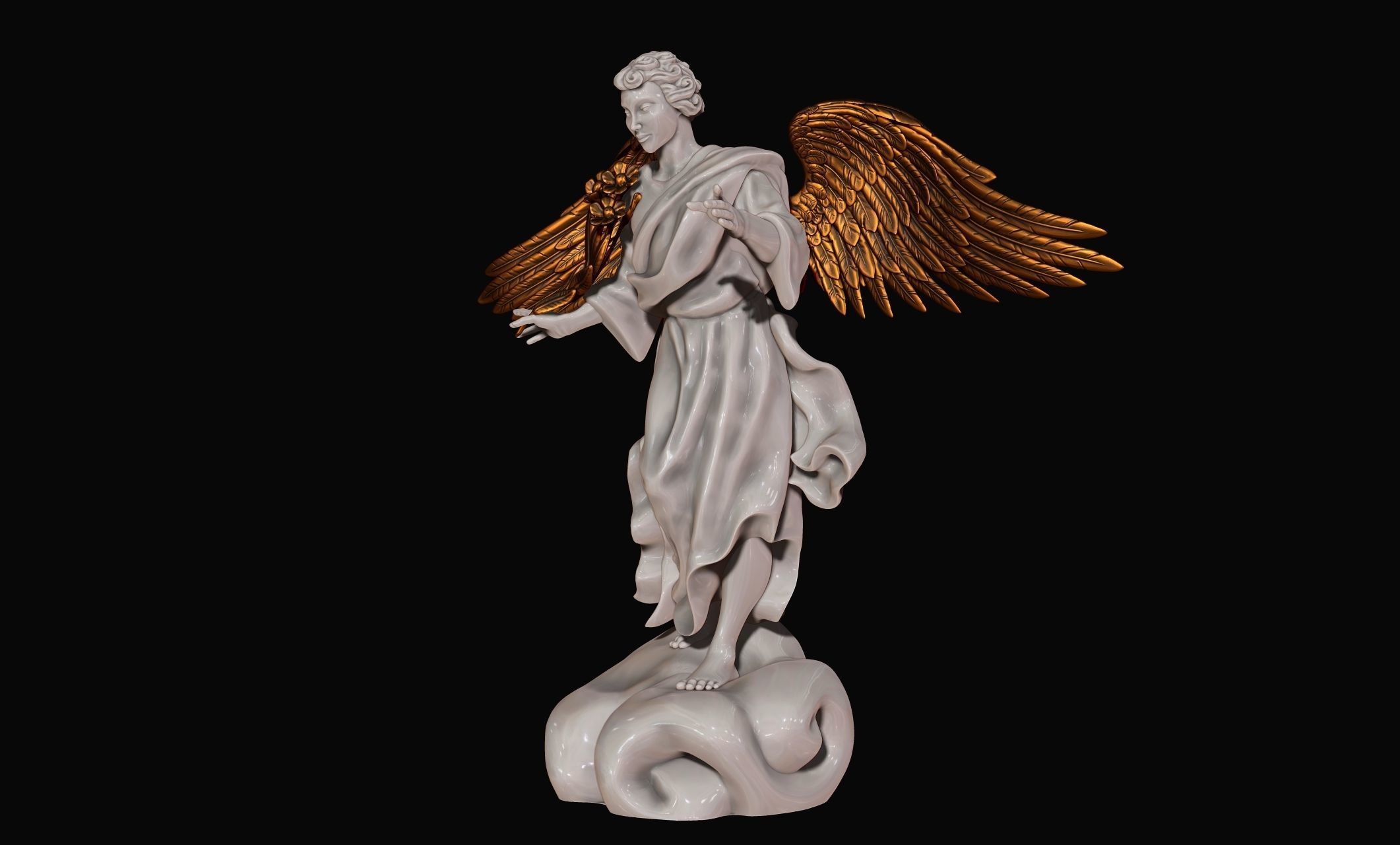 Uriel Archangel - Metal - Wood - CNC Rounting and 3D print model_12