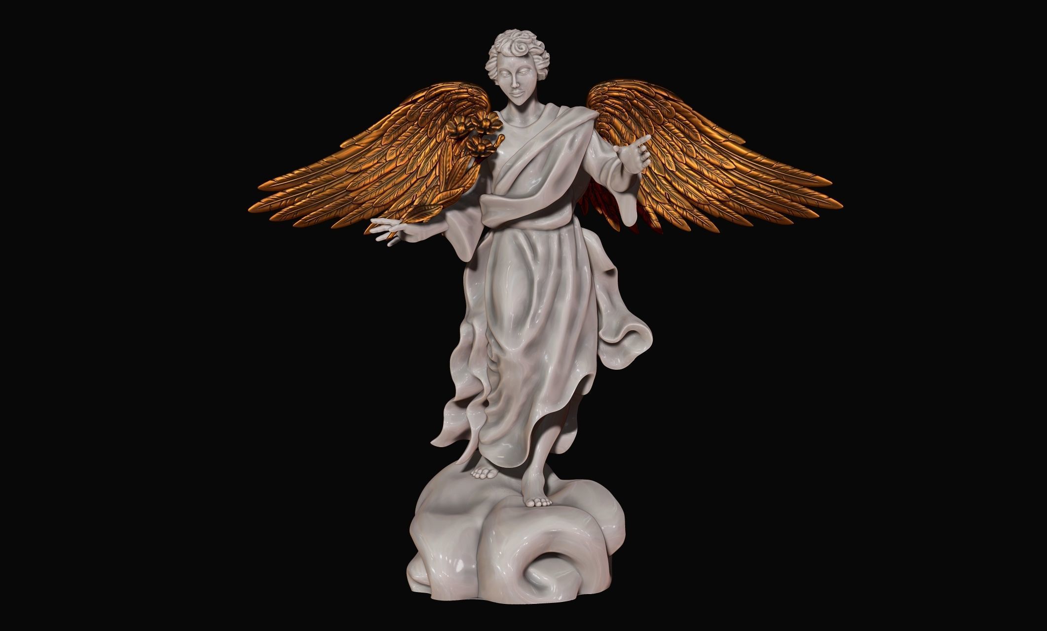 Uriel Archangel - Metal - Wood - CNC Rounting and 3D print model_13