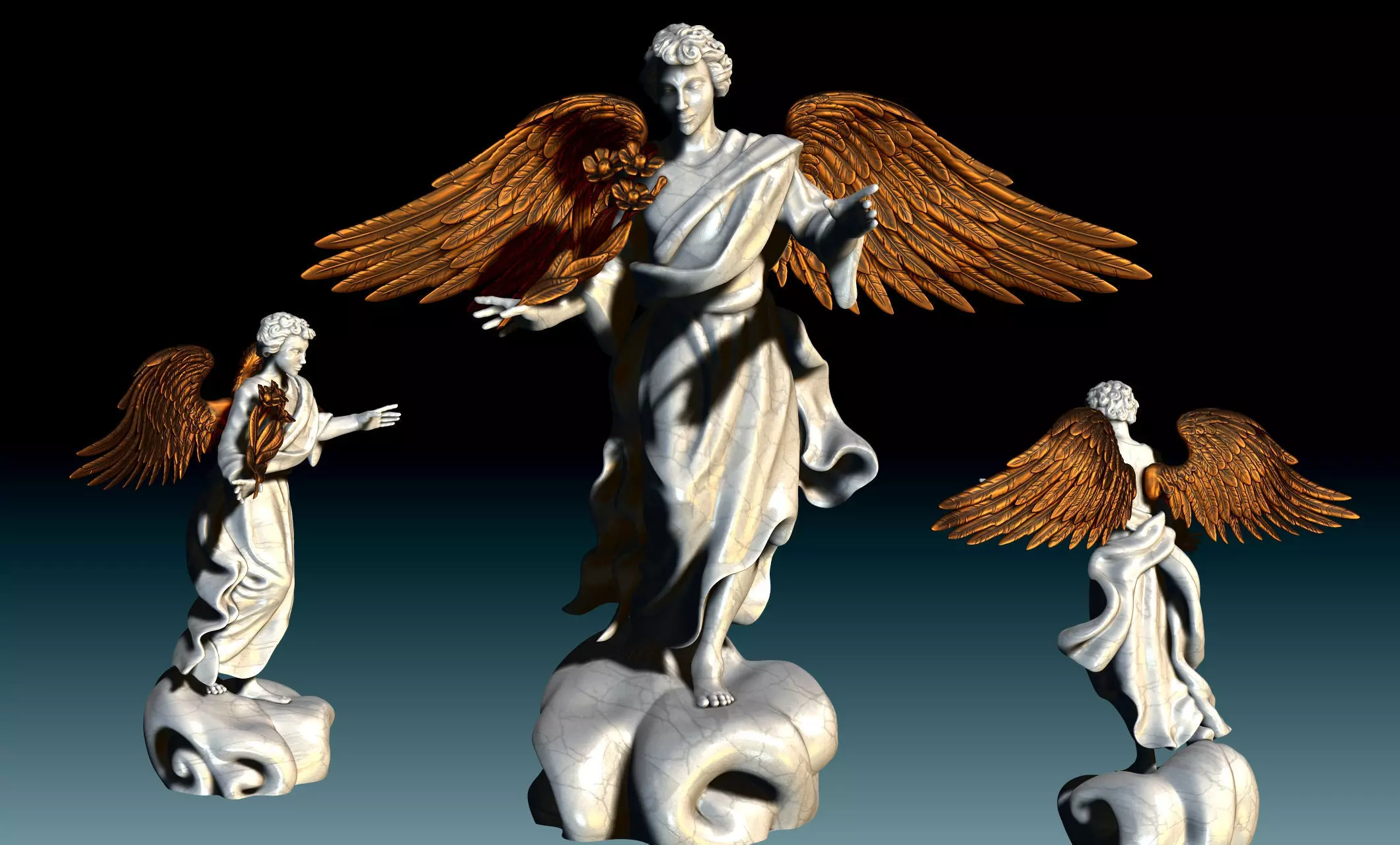 Uriel Archangel - Metal - Wood - CNC Rounting and 3D print model_0