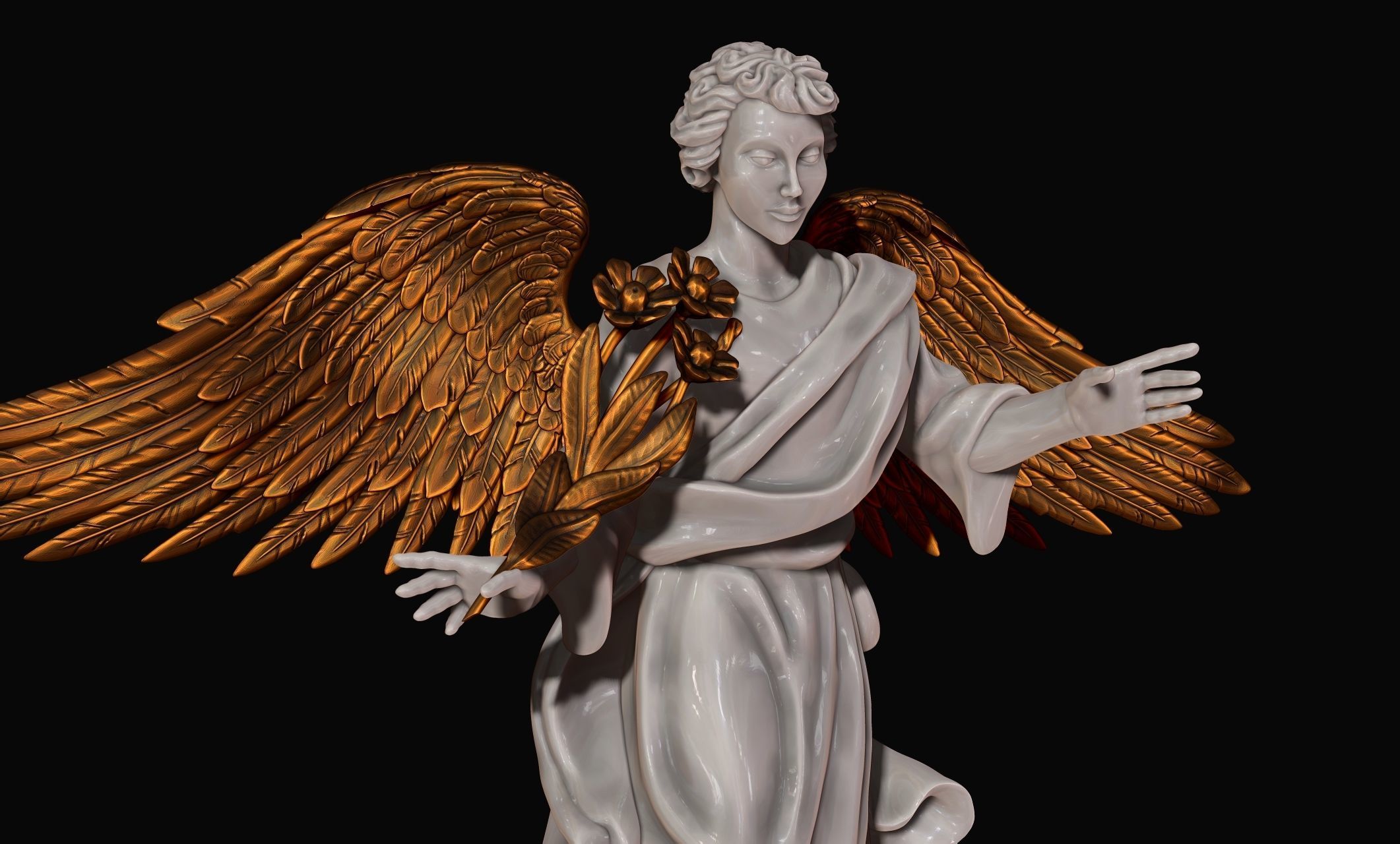 Uriel Archangel - Metal - Wood - CNC Rounting and 3D print model_4