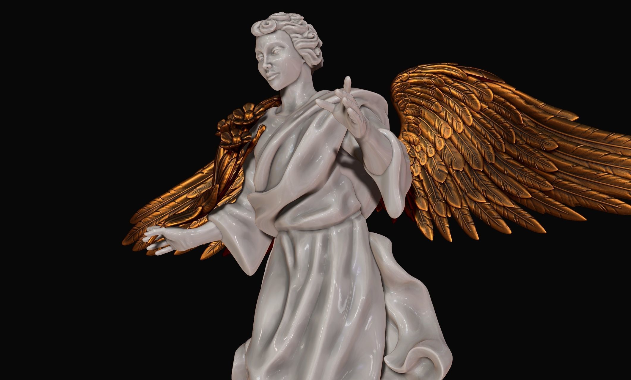Uriel Archangel - Metal - Wood - CNC Rounting and 3D print model_14