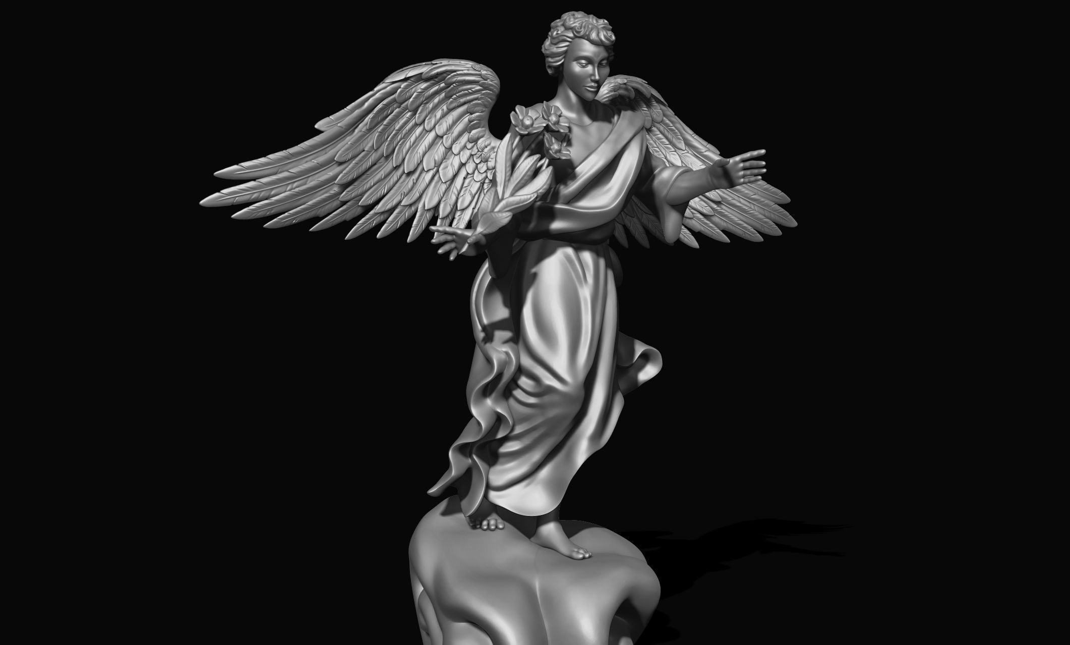 Uriel Archangel - Metal - Wood - CNC Rounting and 3D print model_7