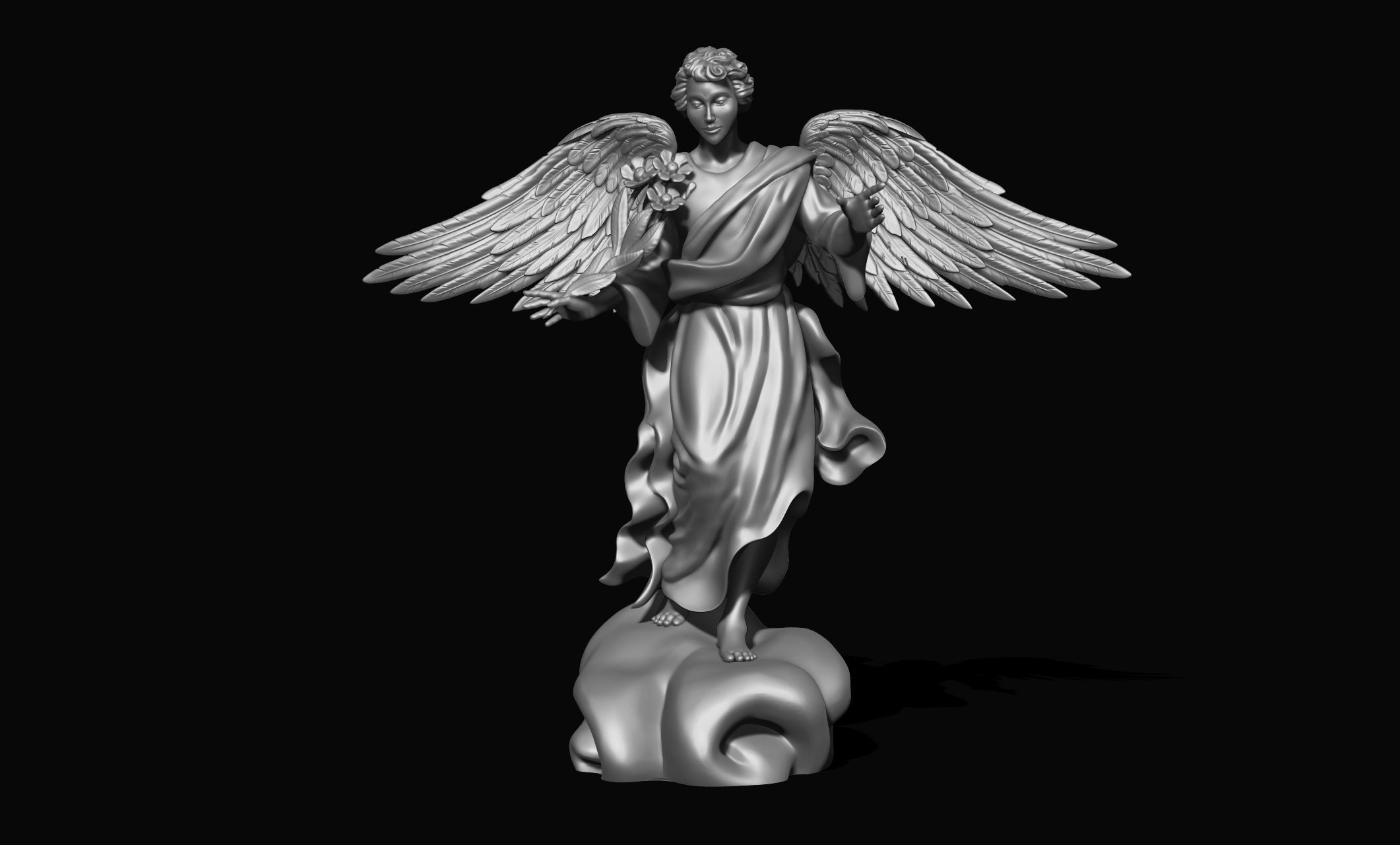 Uriel Archangel - Metal - Wood - CNC Rounting and 3D print model_6