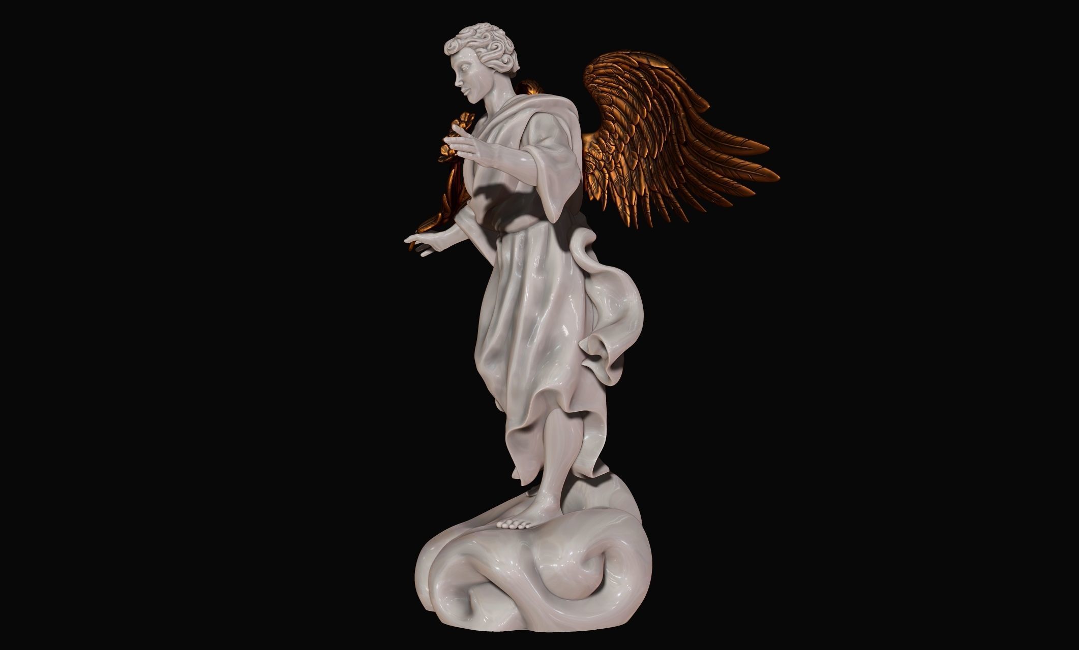 Uriel Archangel - Metal - Wood - CNC Rounting and 3D print model_11