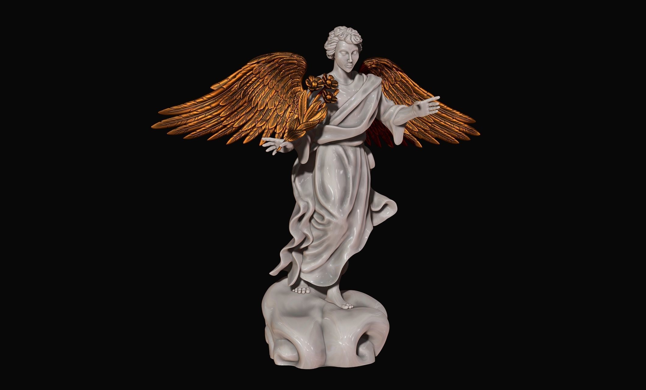 Uriel Archangel - Metal - Wood - CNC Rounting and 3D print model_1