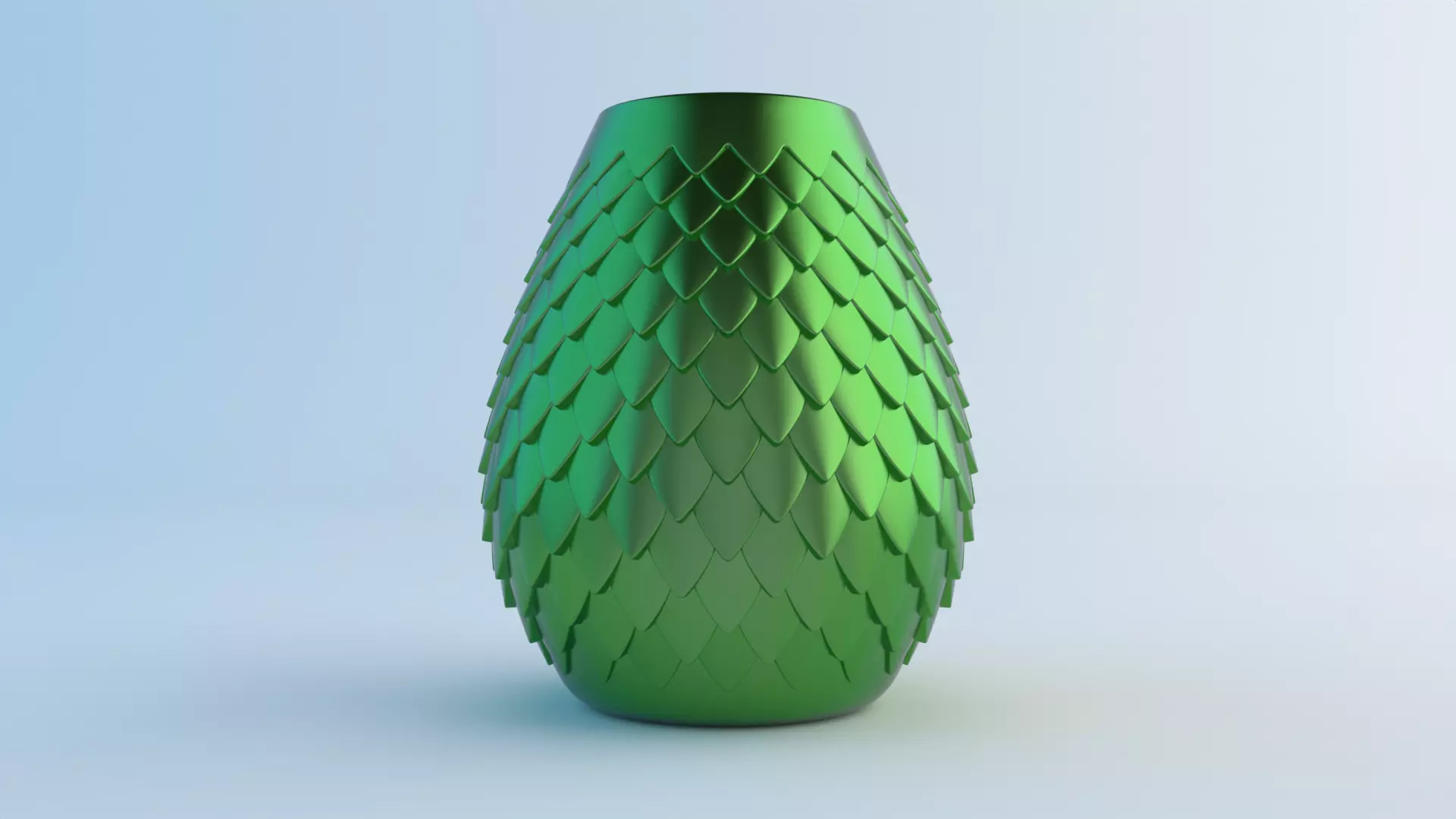 Vase with dragon scale pattern 3D print model_0