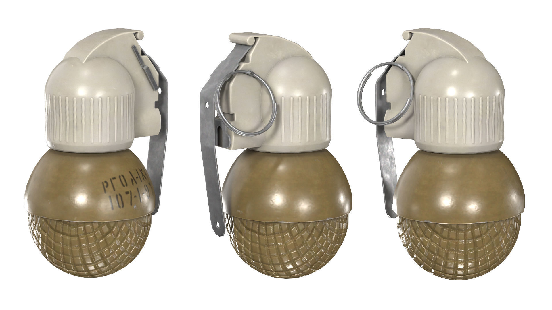 Military Game Ready RGO and RGN Soviet Grenades Low-poly 3D model_4