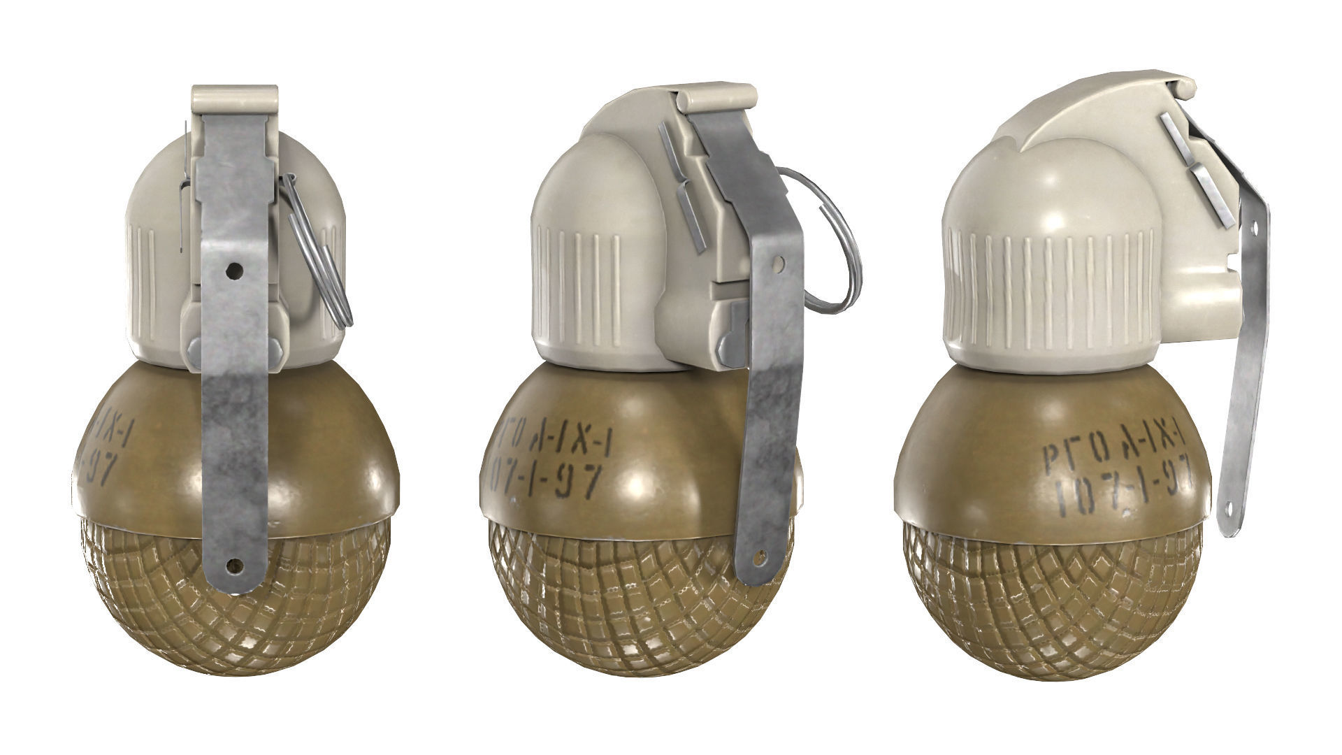 Military Game Ready RGO and RGN Soviet Grenades Low-poly 3D model_2