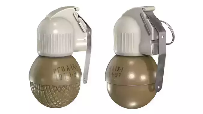 Military Game Ready RGO and RGN Soviet Grenades Low-poly 3D model