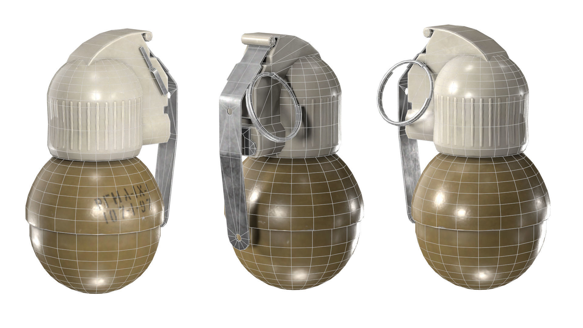 Military Game Ready RGO and RGN Soviet Grenades Low-poly 3D model_6