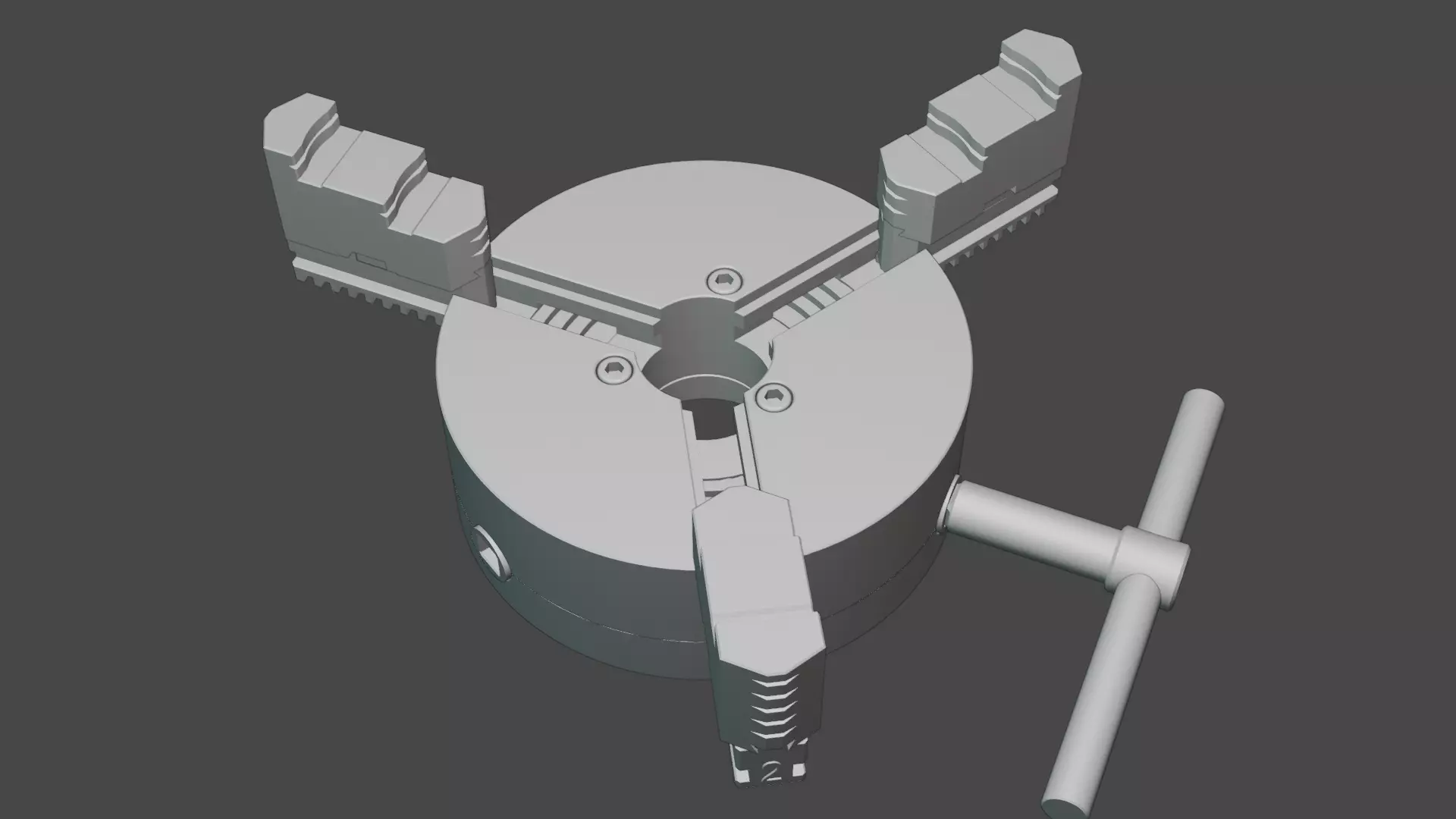 Three jaw chuck Free 3D print model_0