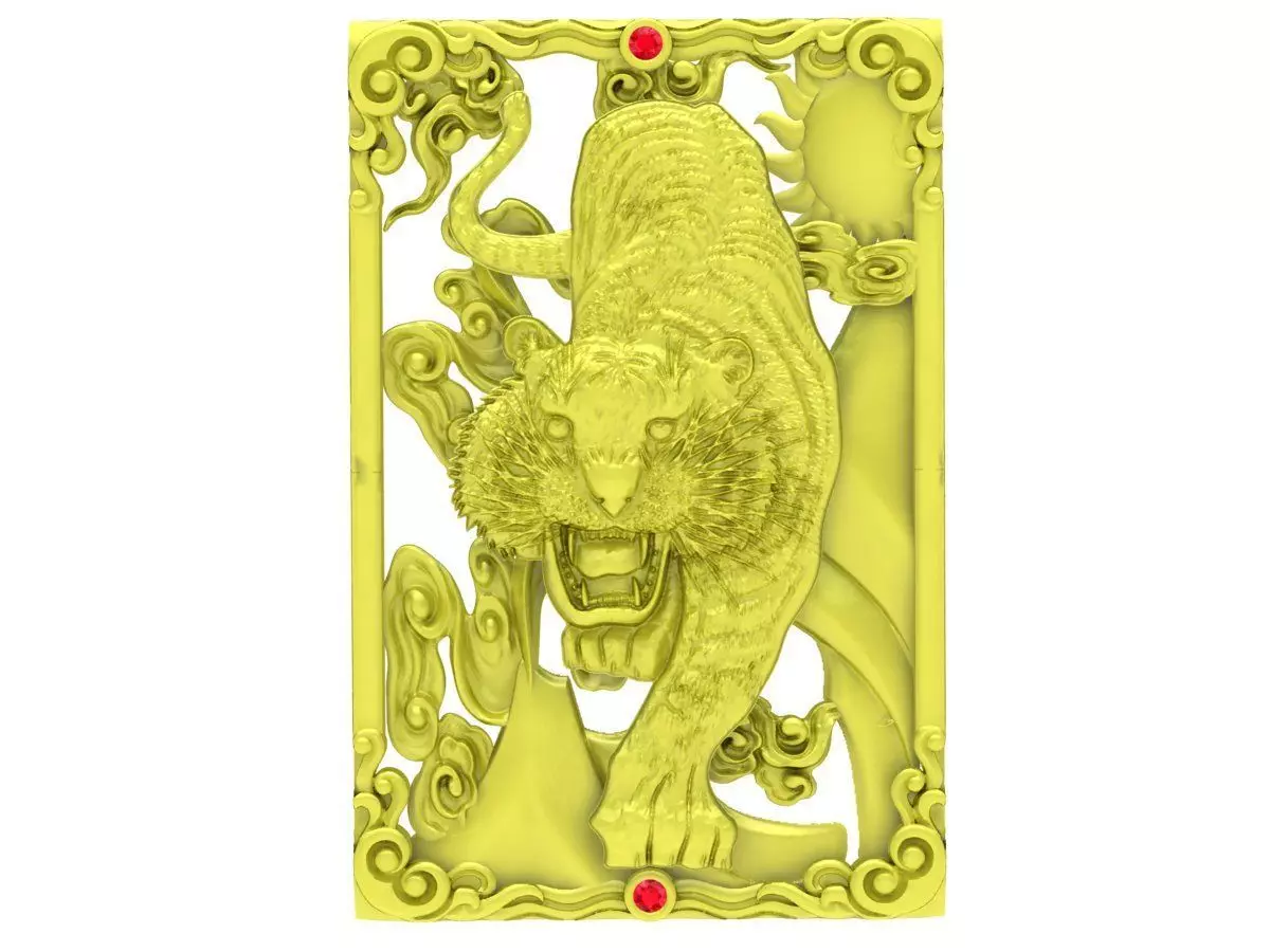 Luxury Tiger Relief Pendant 3D Jewelry Model 4023 3D print model