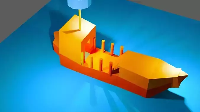 low  poly ship model