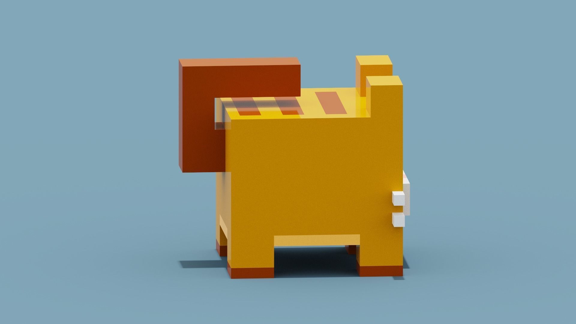 Voxel Cat Low-poly 3D model_7