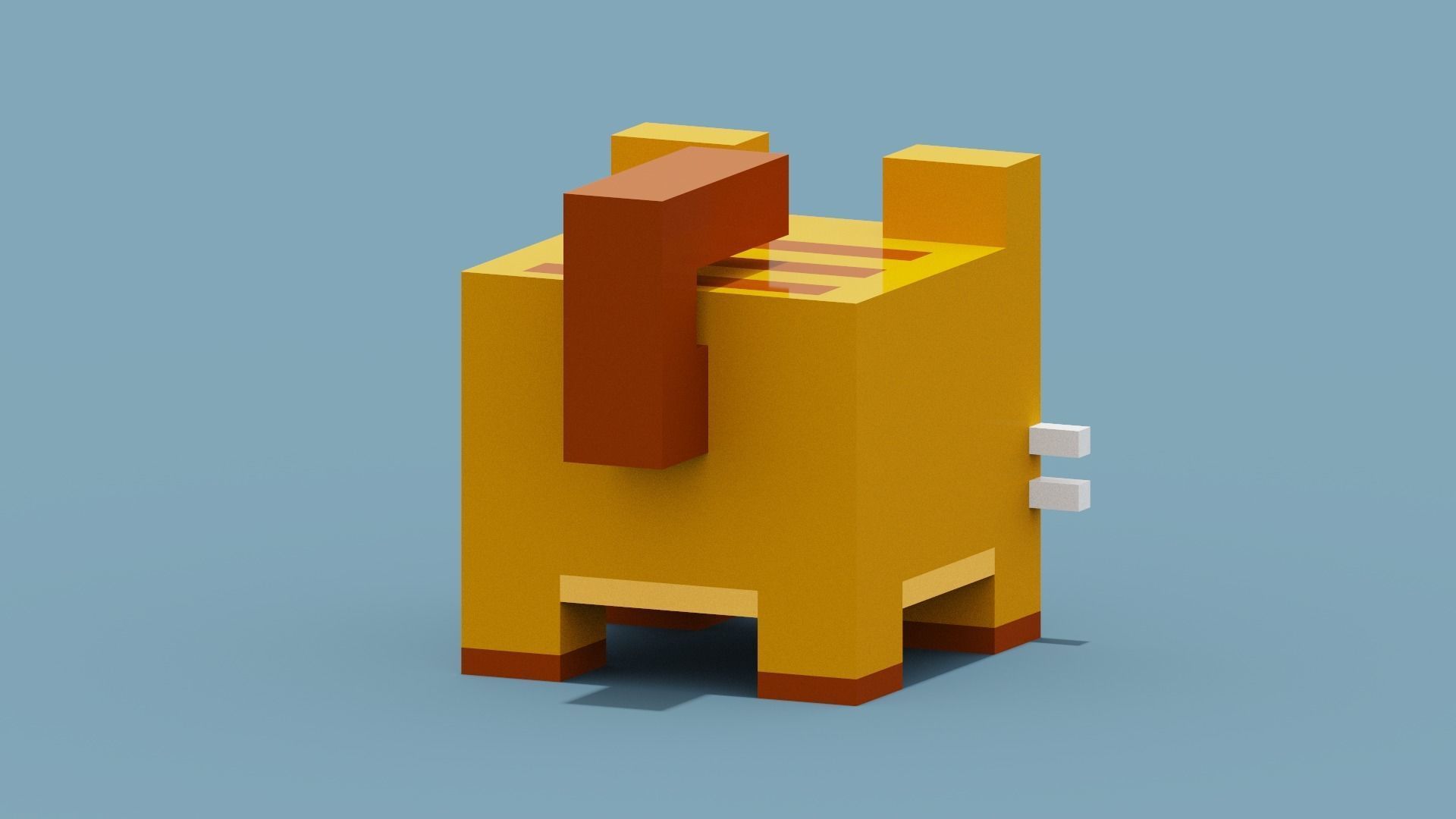 Voxel Cat Low-poly 3D model_5