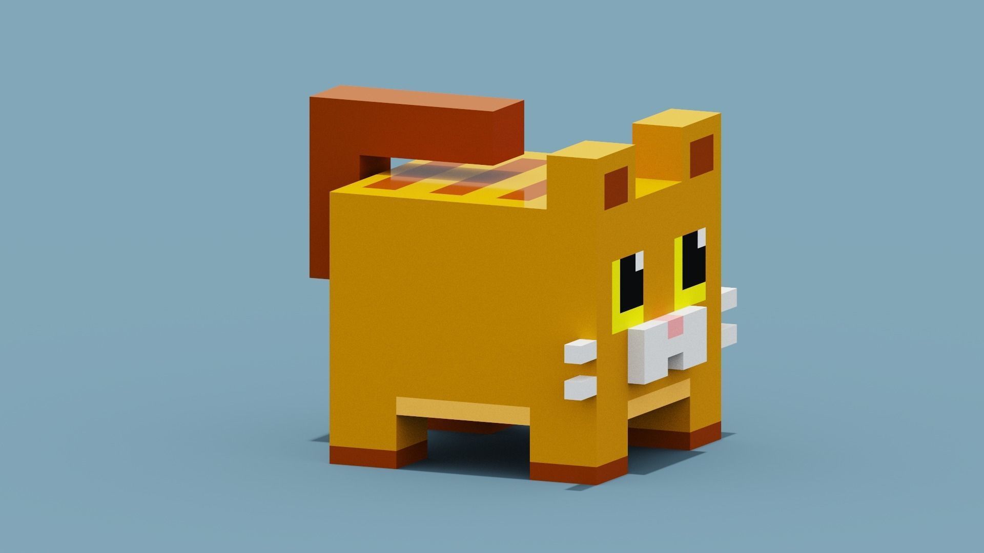 Voxel Cat Low-poly 3D model_8